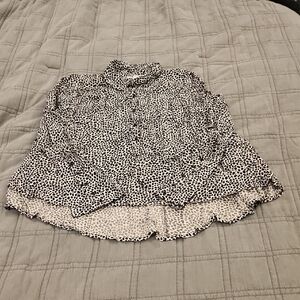 Billabong Black and White Polka Dot Blouse Size M!